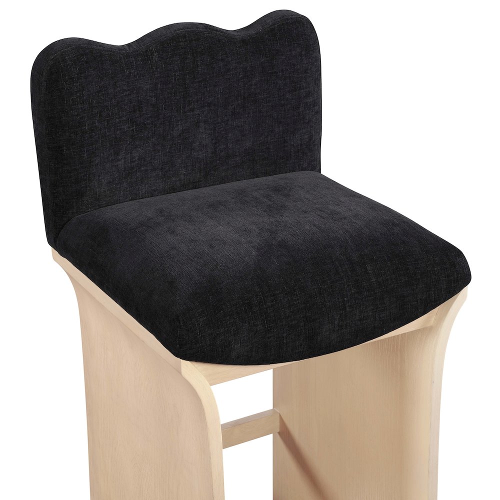 Shaw Black Chenille Fabric Upholstered Counter Stool. Picture 4