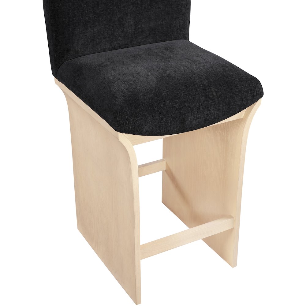 Shaw Black Chenille Fabric Upholstered Counter Stool. Picture 5