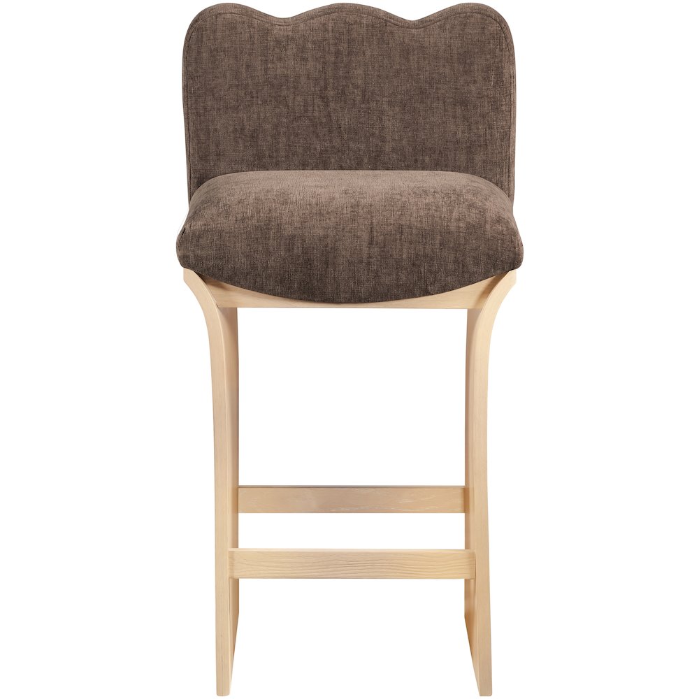 Shaw Brown Chenille Fabric Upholstered Counter Stool. Picture 2