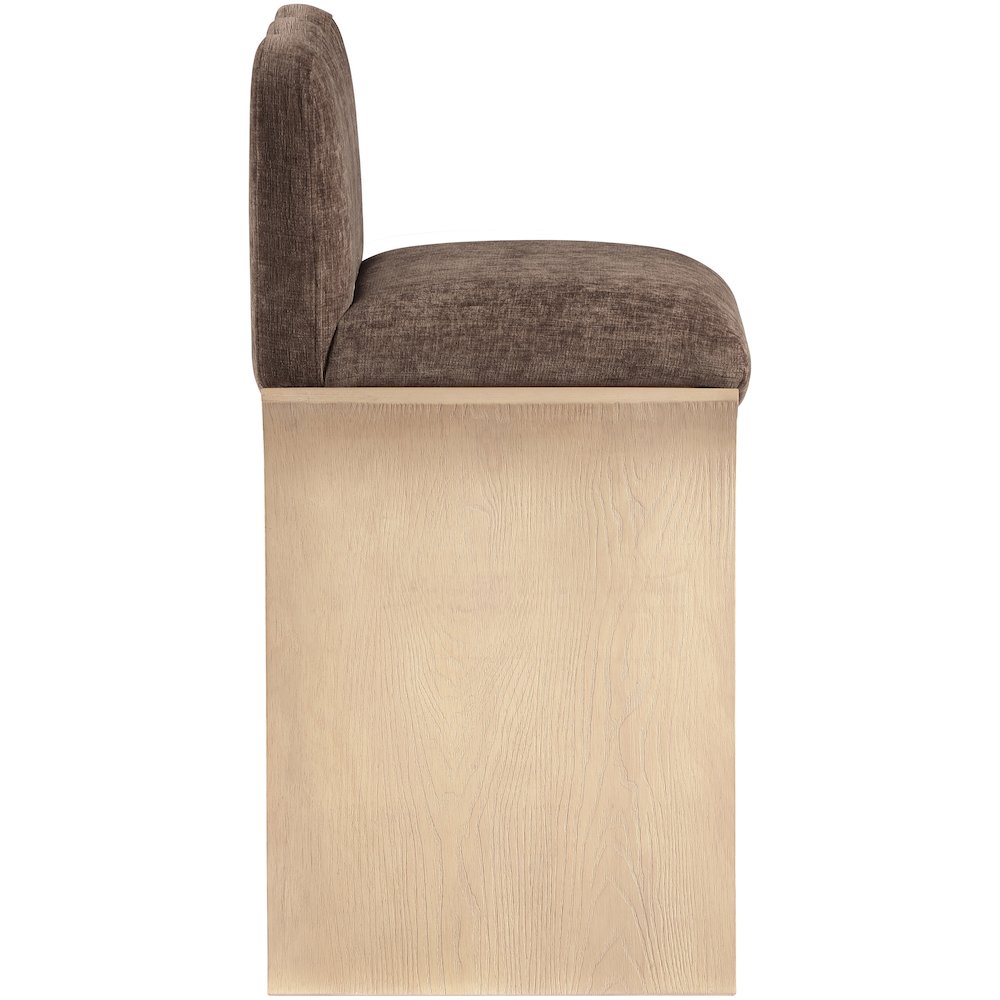 Shaw Brown Chenille Fabric Upholstered Counter Stool. Picture 8