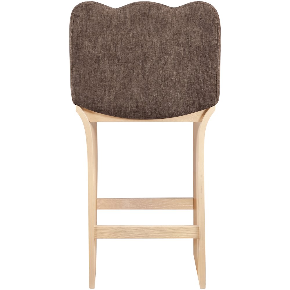Shaw Brown Chenille Fabric Upholstered Counter Stool. Picture 3