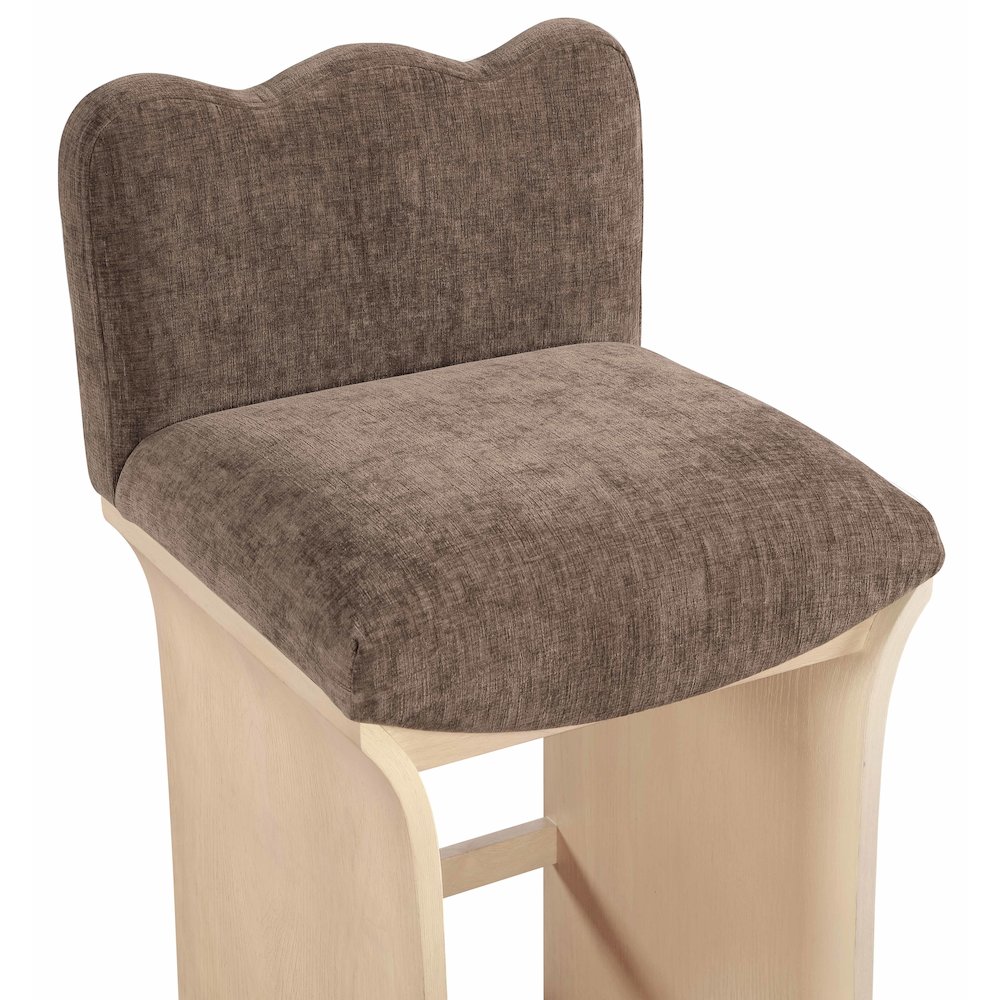 Shaw Brown Chenille Fabric Upholstered Counter Stool. Picture 4