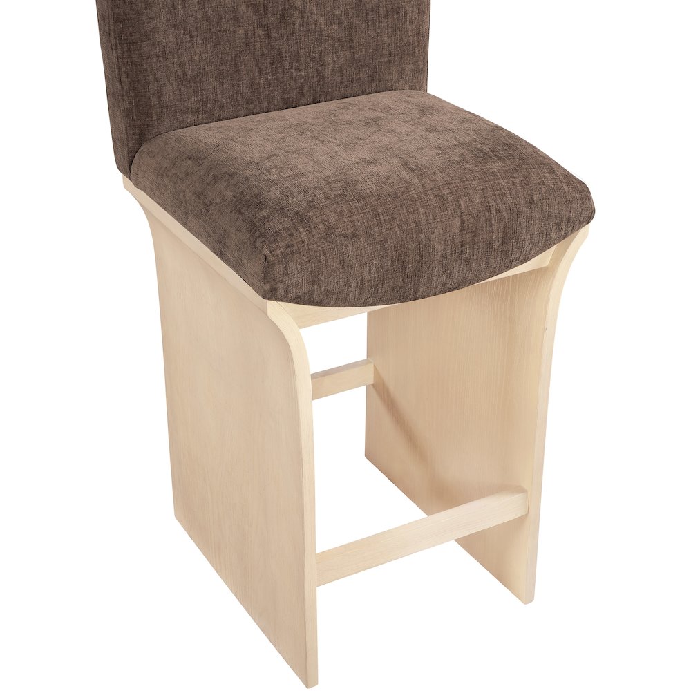 Shaw Brown Chenille Fabric Upholstered Counter Stool. Picture 5