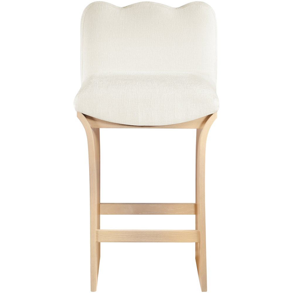 Shaw Cream Chenille Fabric Upholstered Counter Stool. Picture 2