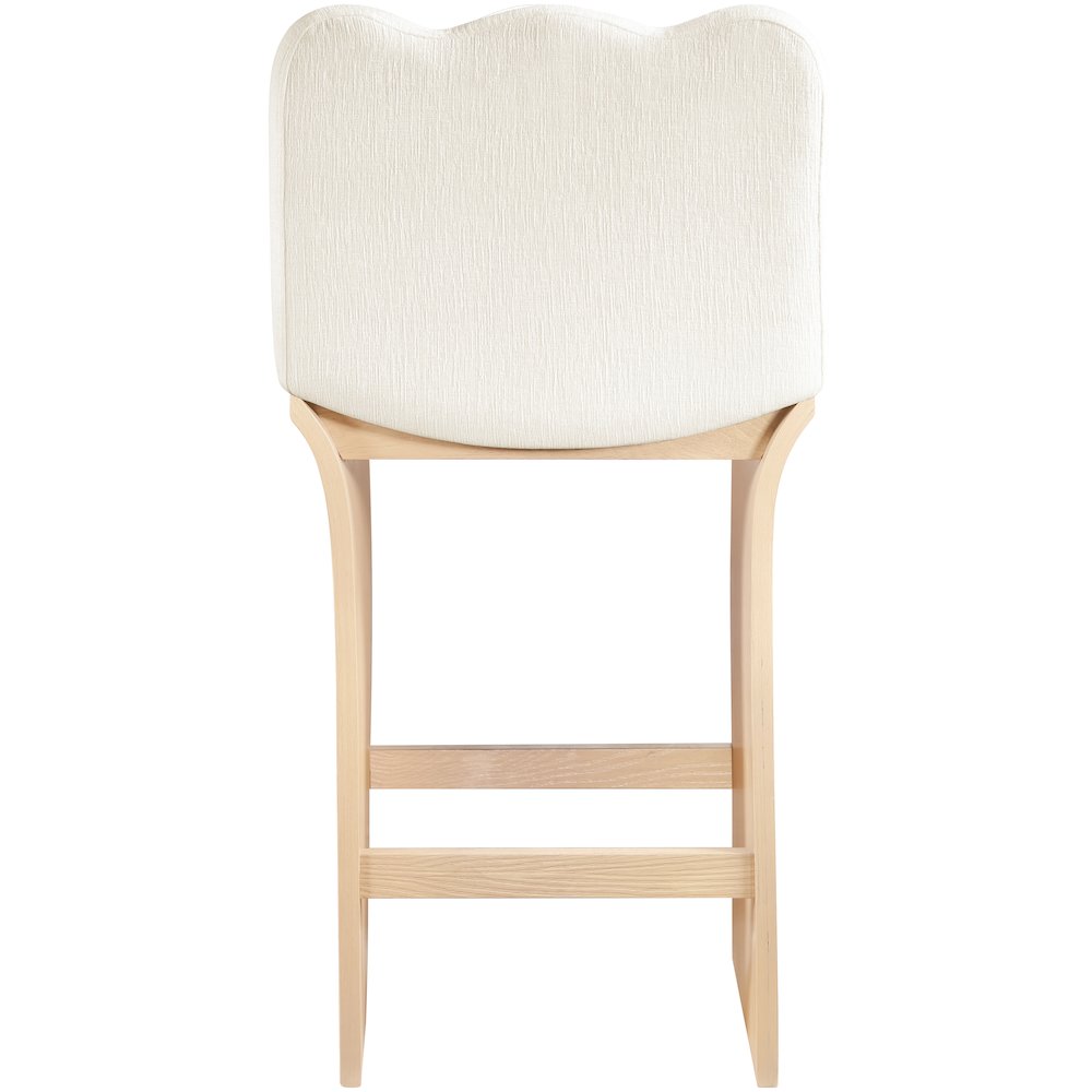 Shaw Cream Chenille Fabric Upholstered Counter Stool. Picture 3