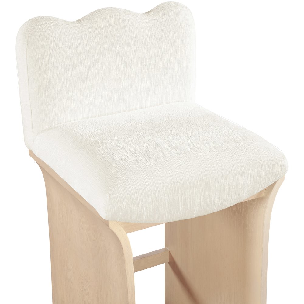 Shaw Cream Chenille Fabric Upholstered Counter Stool. Picture 4