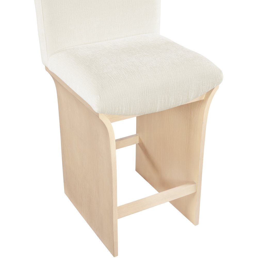 Shaw Cream Chenille Fabric Upholstered Counter Stool. Picture 5
