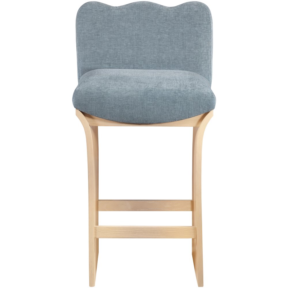 Shaw Light Blue Chenille Fabric Upholstered Counter Stool. Picture 2