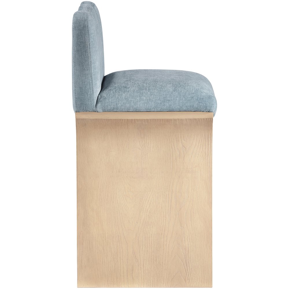 Shaw Light Blue Chenille Fabric Upholstered Counter Stool. Picture 8