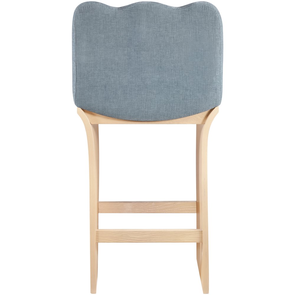 Shaw Light Blue Chenille Fabric Upholstered Counter Stool. Picture 3