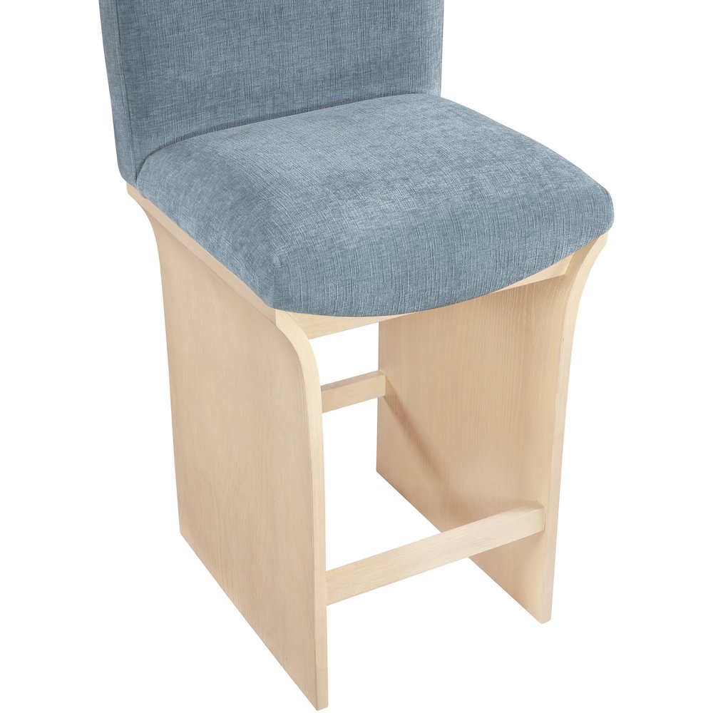 Shaw Light Blue Chenille Fabric Upholstered Counter Stool. Picture 5