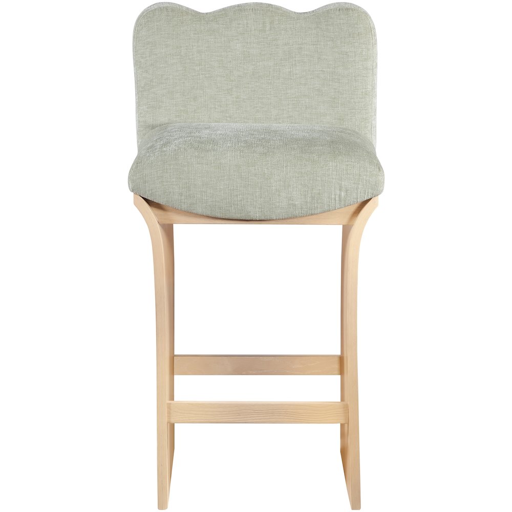 Shaw Mint Chenille Fabric Upholstered Counter Stool. Picture 2