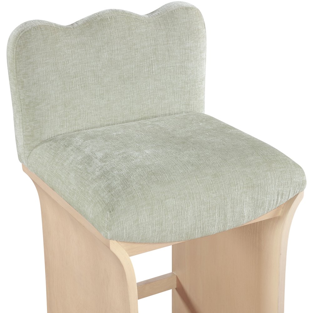 Shaw Mint Chenille Fabric Upholstered Counter Stool. Picture 4