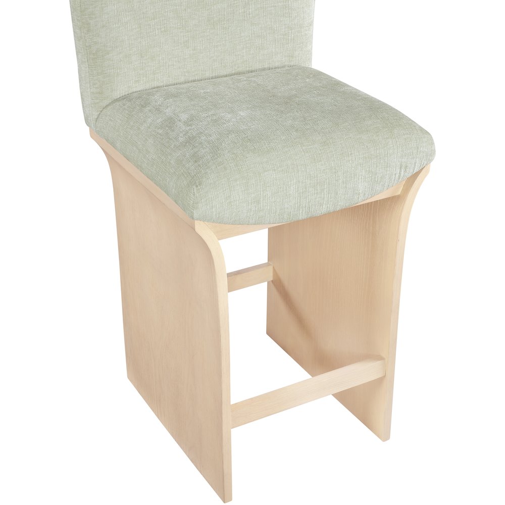 Shaw Mint Chenille Fabric Upholstered Counter Stool. Picture 5
