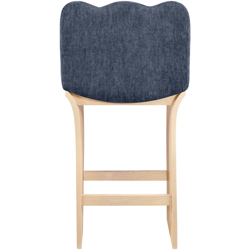 Shaw Navy Chenille Fabric Upholstered Counter Stool. Picture 3