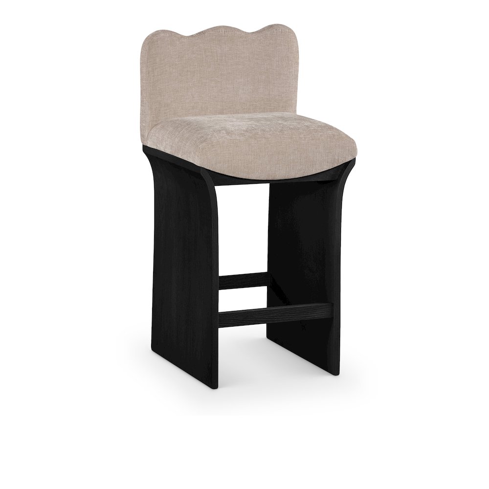 Shaw Beige Chenille Fabric Upholstered Counter Stool. Picture 1
