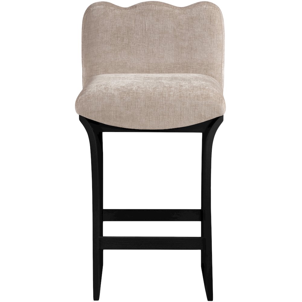 Shaw Beige Chenille Fabric Upholstered Counter Stool. Picture 2