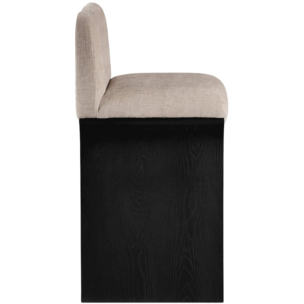 Shaw Beige Chenille Fabric Upholstered Counter Stool. Picture 8