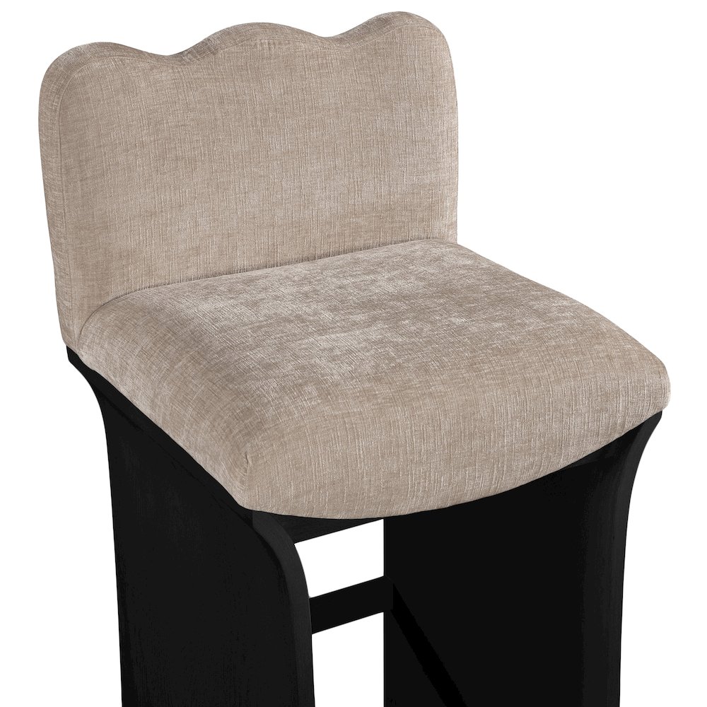 Shaw Beige Chenille Fabric Upholstered Counter Stool. Picture 4