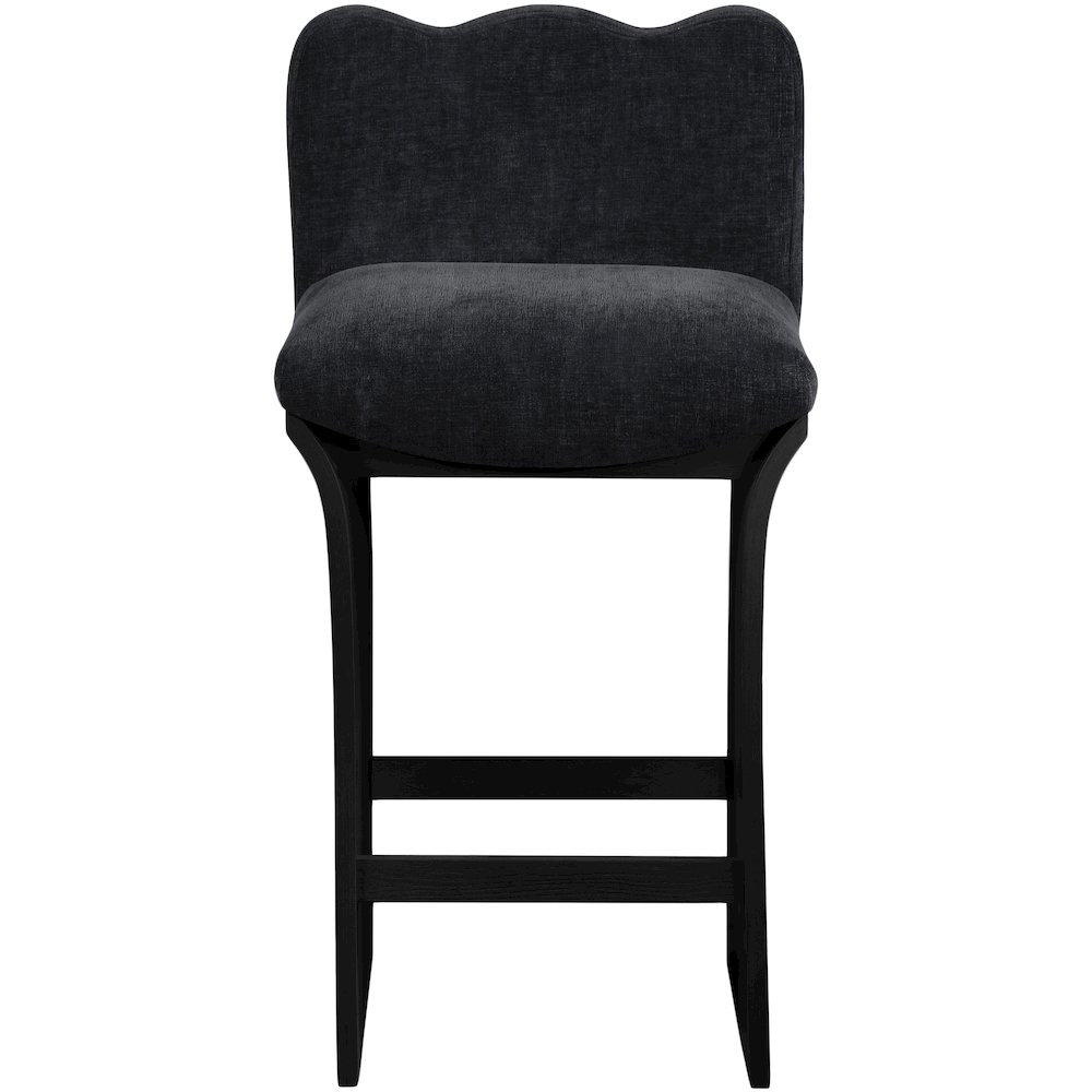 Shaw Black Chenille Fabric Upholstered Counter Stool. Picture 2