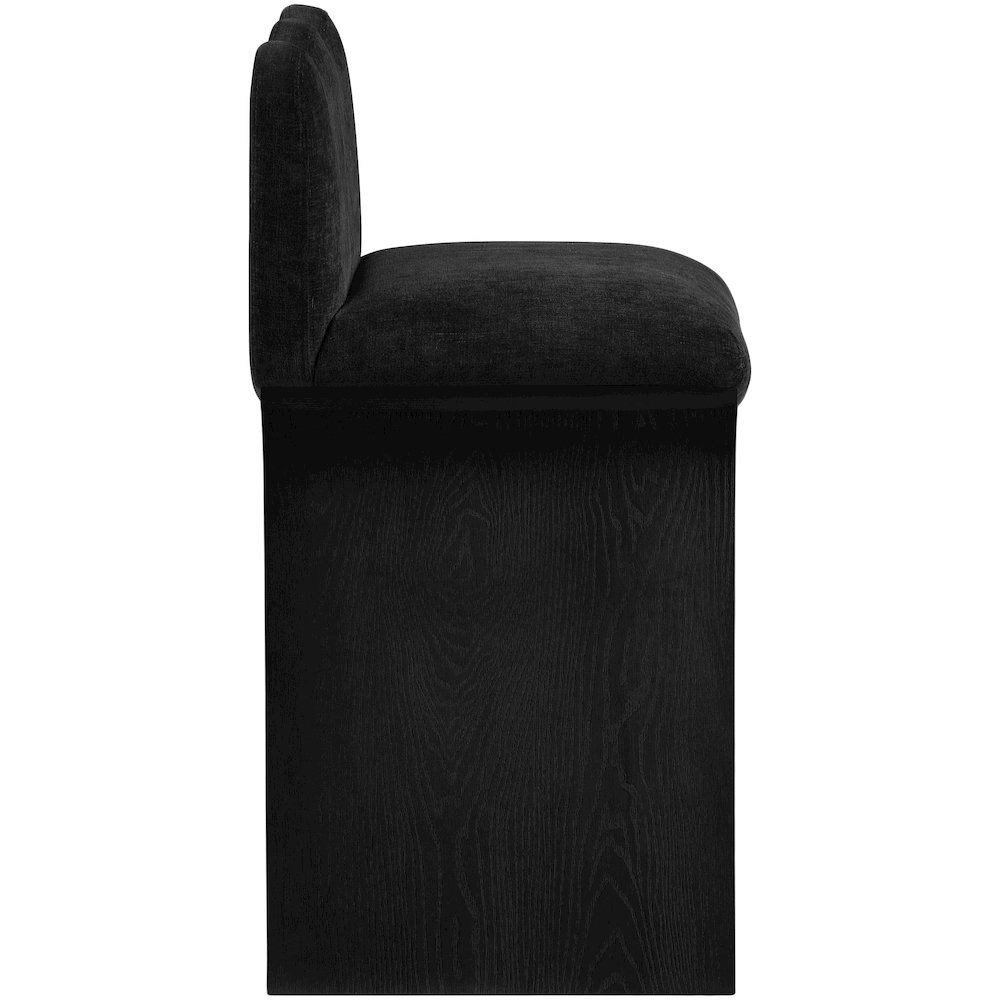 Shaw Black Chenille Fabric Upholstered Counter Stool. Picture 8