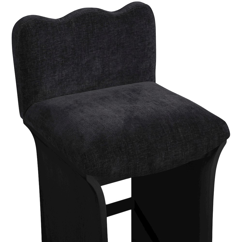 Shaw Black Chenille Fabric Upholstered Counter Stool. Picture 4