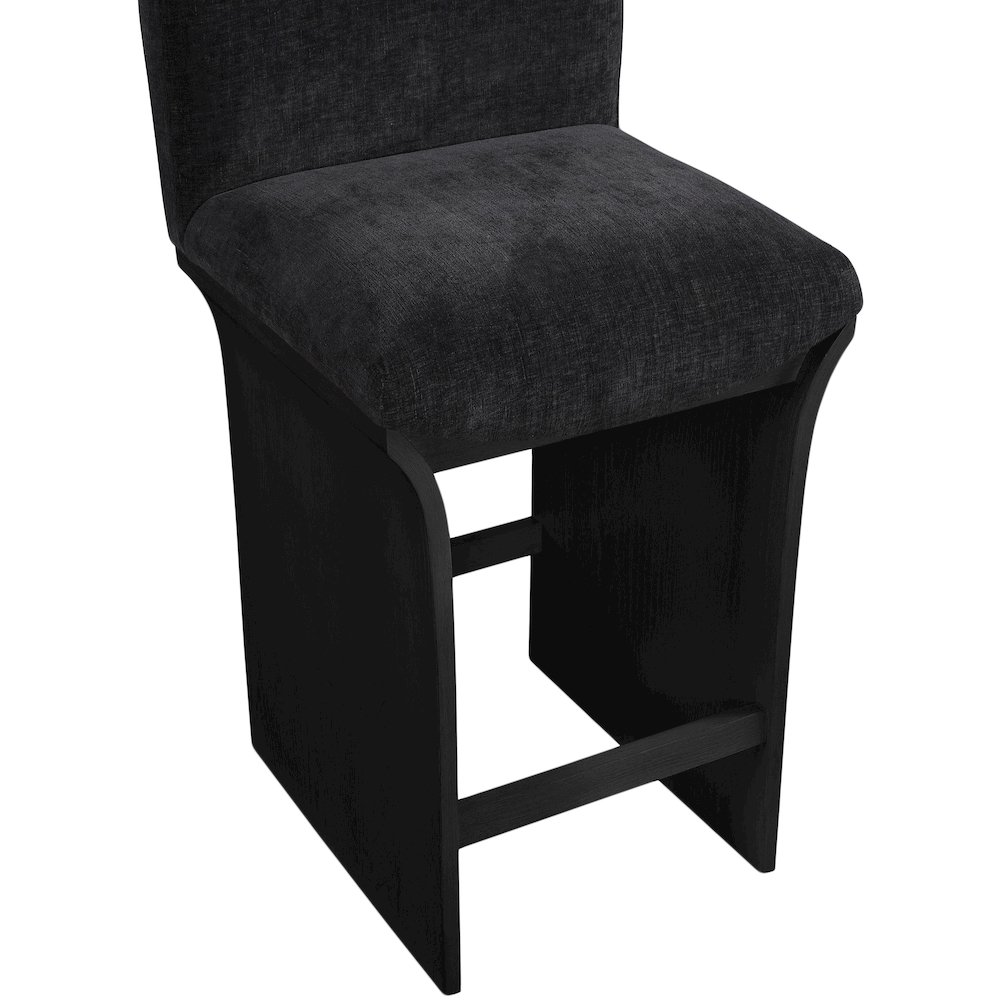 Shaw Black Chenille Fabric Upholstered Counter Stool. Picture 5