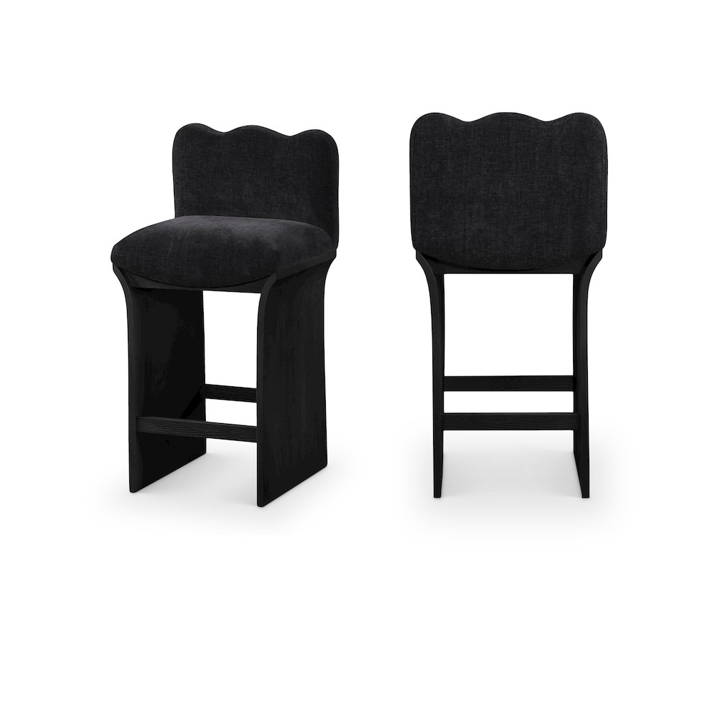 Shaw Black Chenille Fabric Upholstered Counter Stool. Picture 10