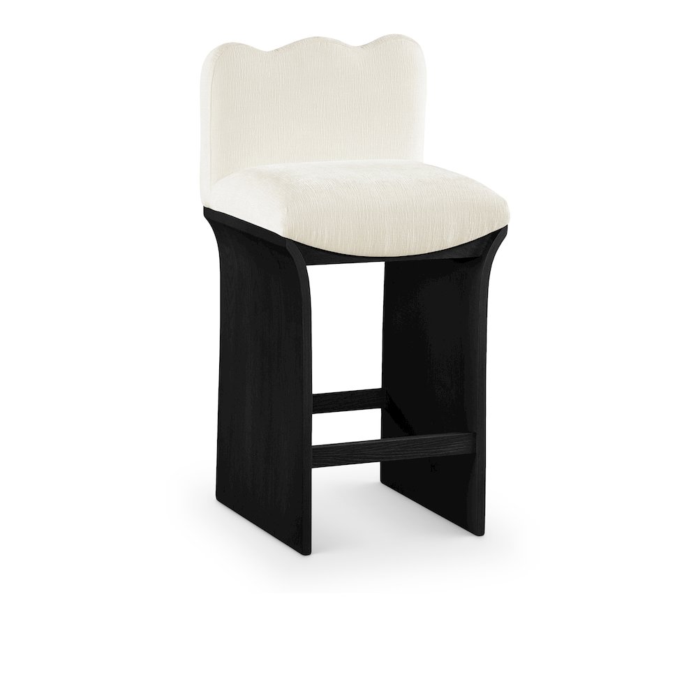 Shaw Cream Chenille Fabric Upholstered Counter Stool. Picture 1