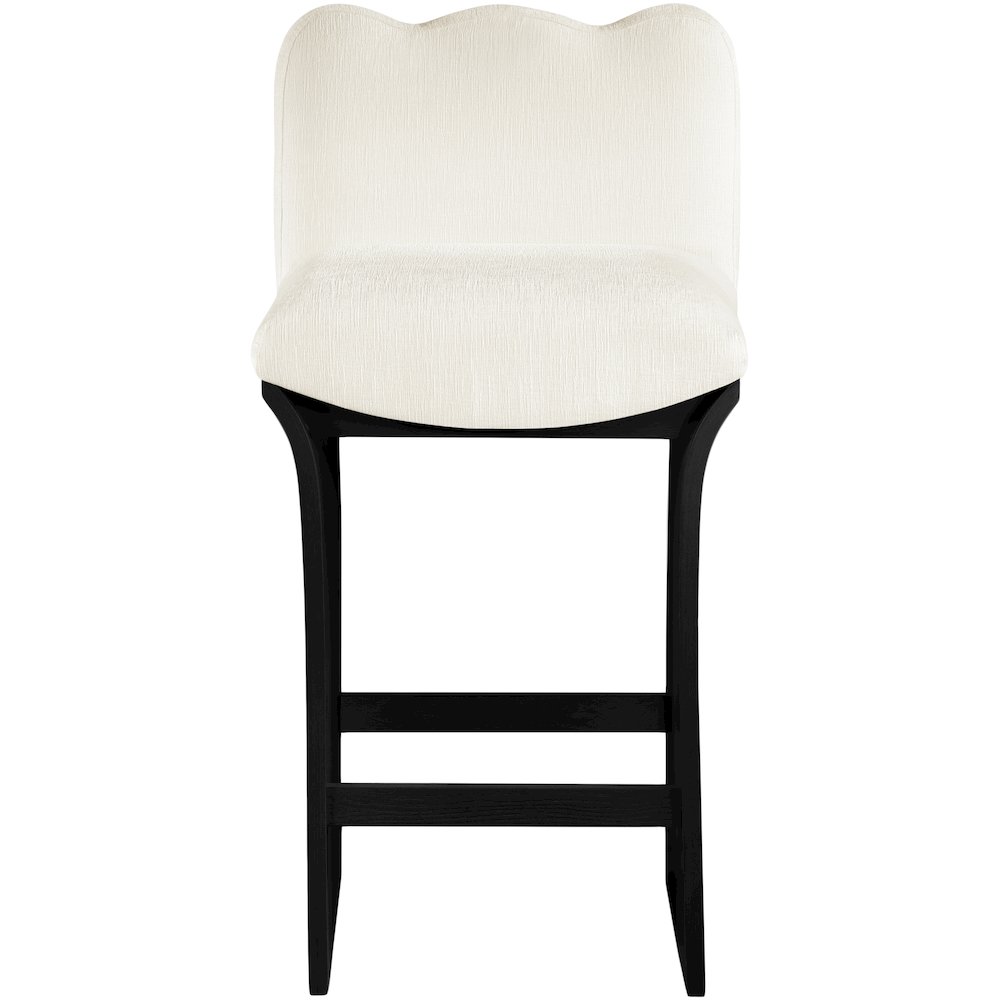 Shaw Cream Chenille Fabric Upholstered Counter Stool. Picture 2