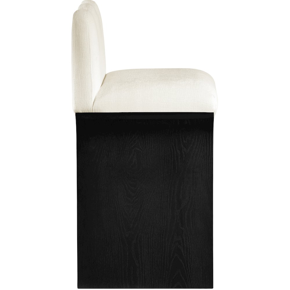 Shaw Cream Chenille Fabric Upholstered Counter Stool. Picture 8