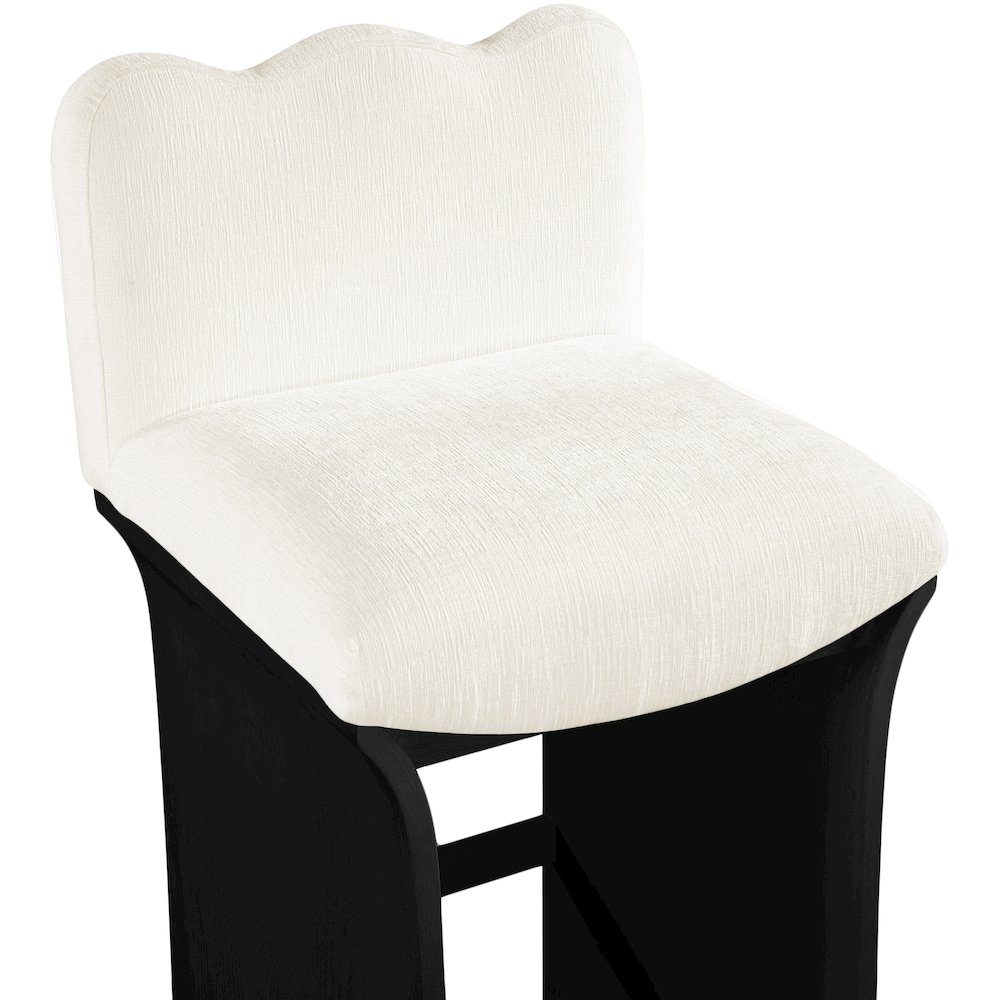 Shaw Cream Chenille Fabric Upholstered Counter Stool. Picture 4