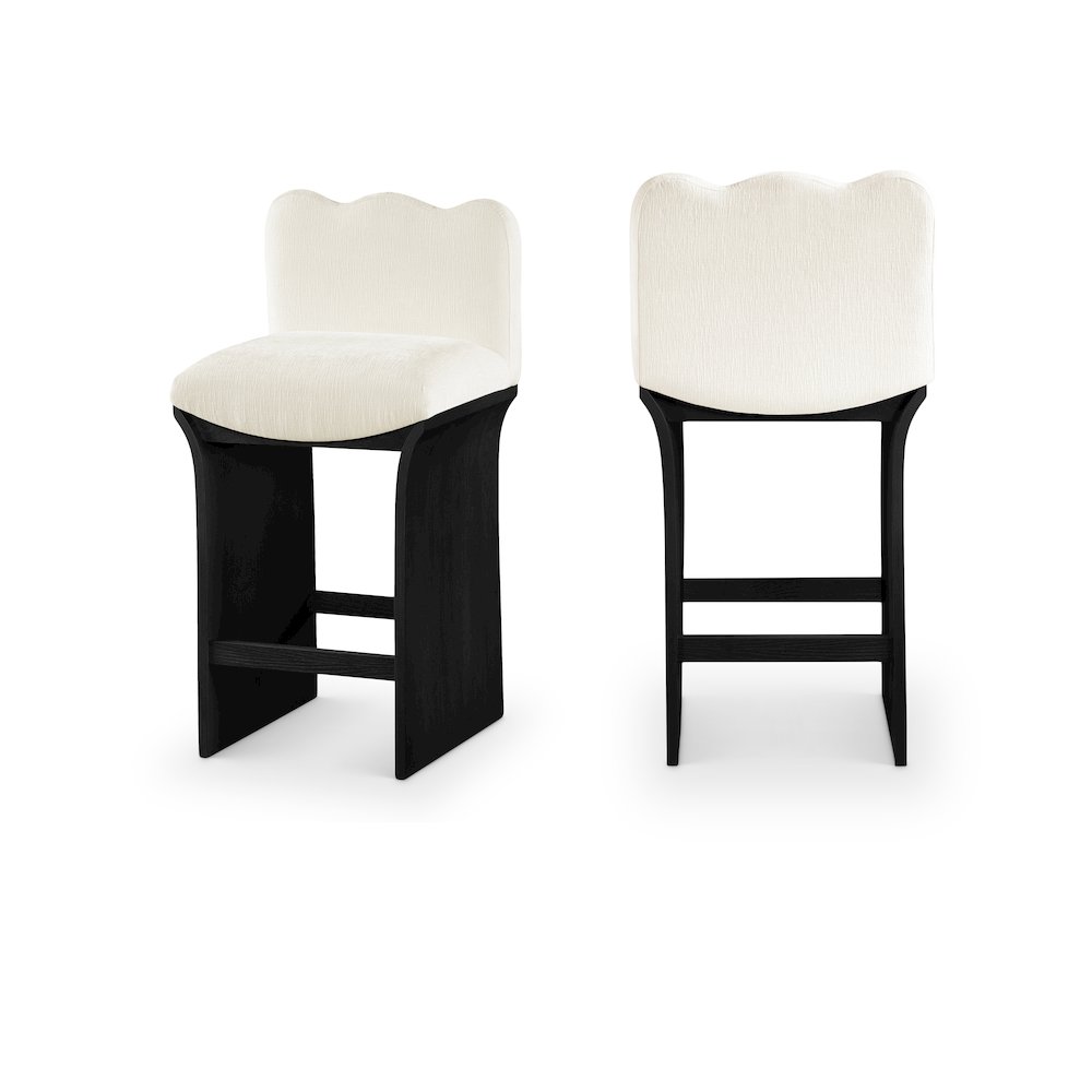 Shaw Cream Chenille Fabric Upholstered Counter Stool. Picture 10