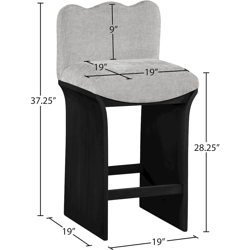 Shaw Grey Chenille Fabric Upholstered Counter Stool. Picture 6
