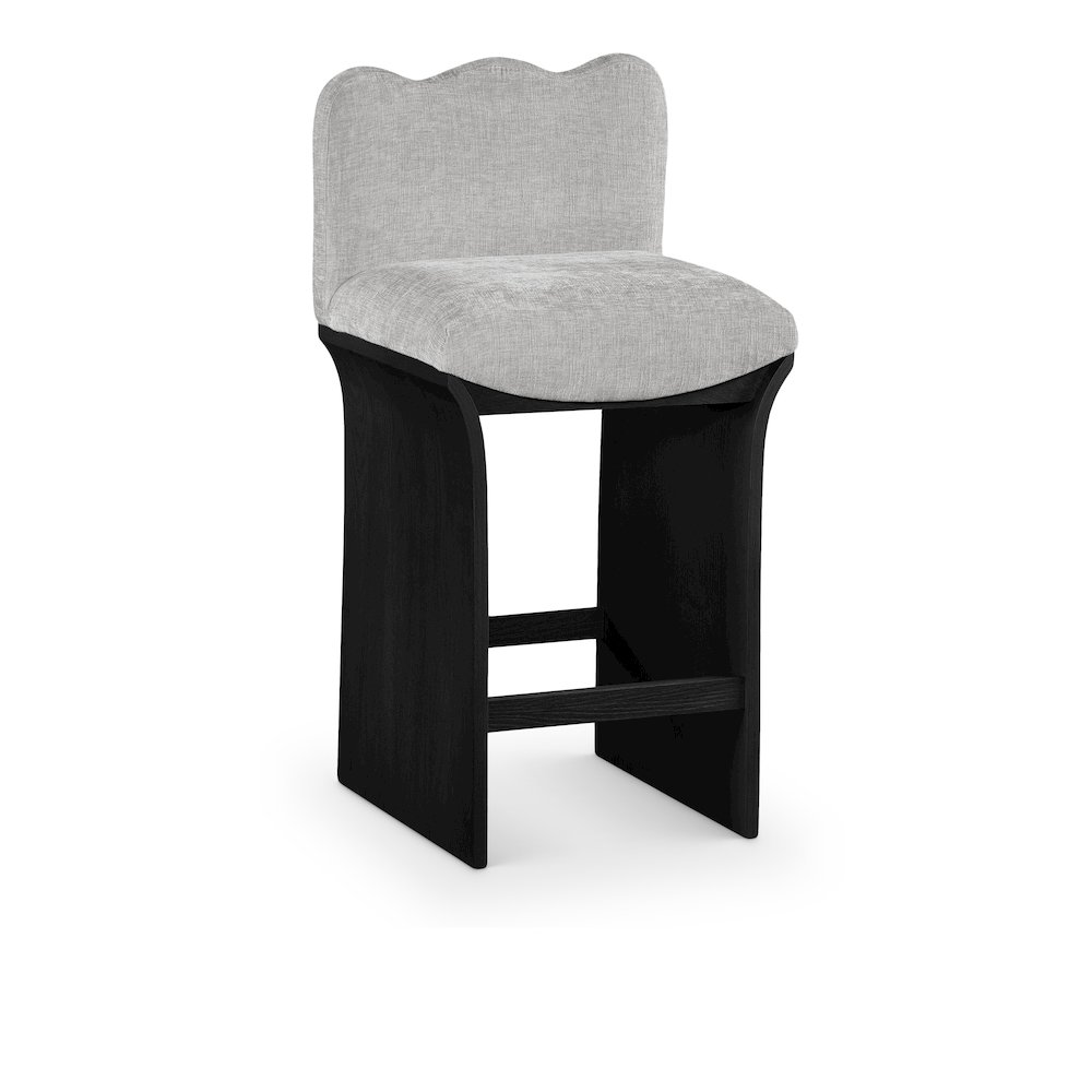 Shaw Grey Chenille Fabric Upholstered Counter Stool. Picture 1