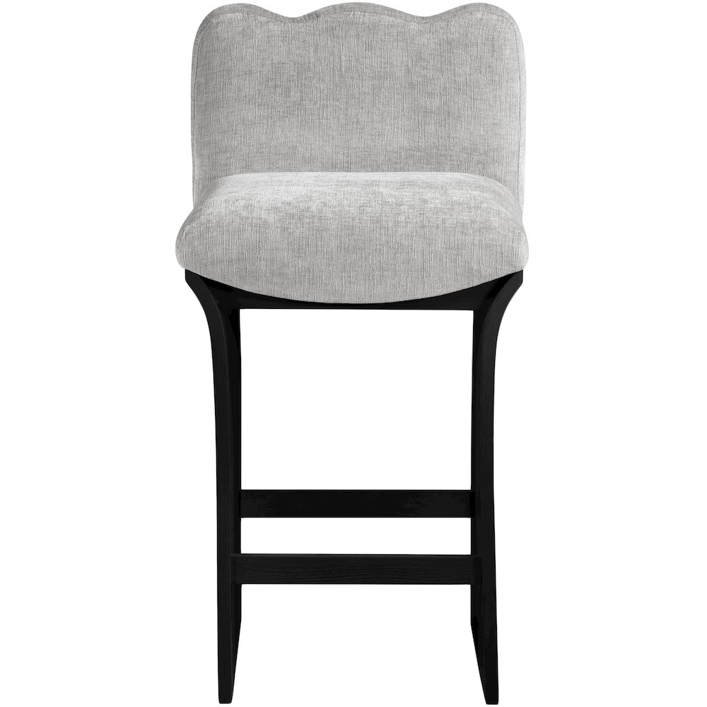 Shaw Grey Chenille Fabric Upholstered Counter Stool. Picture 2