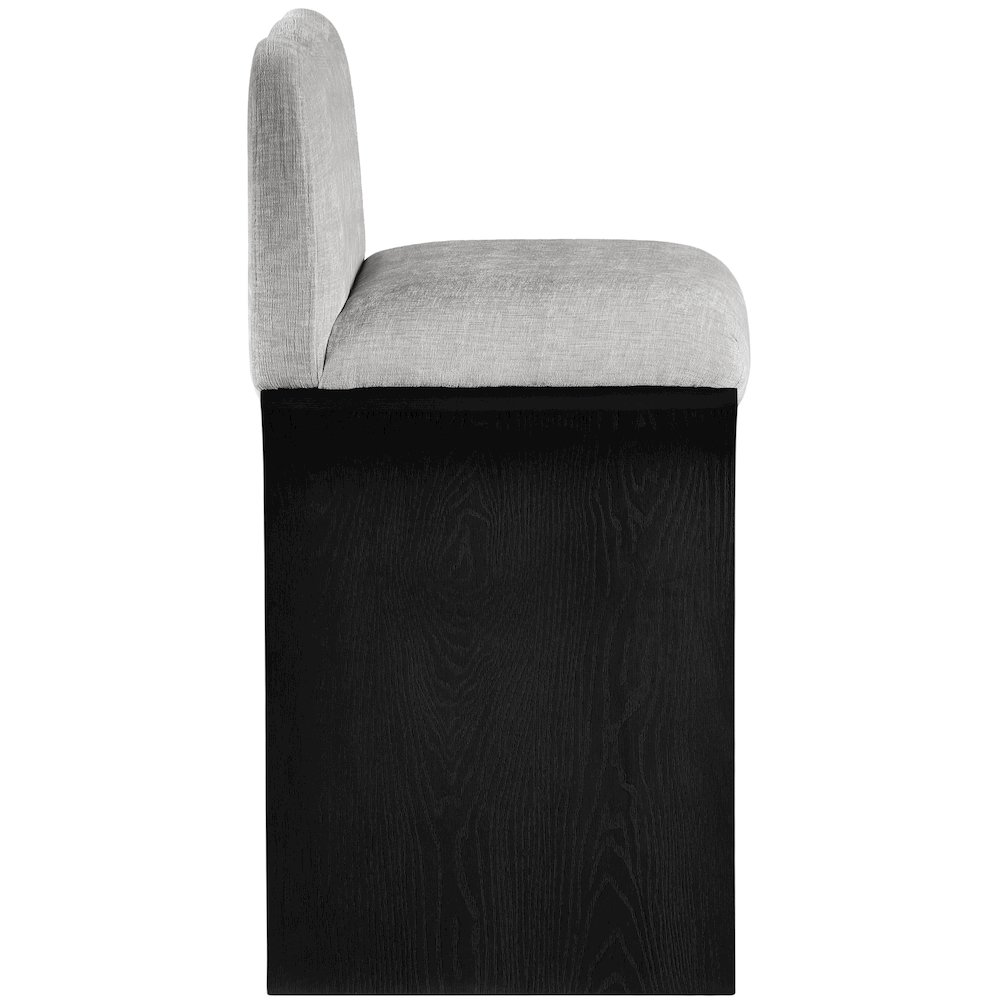 Shaw Grey Chenille Fabric Upholstered Counter Stool. Picture 8