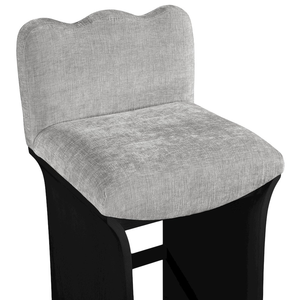 Shaw Grey Chenille Fabric Upholstered Counter Stool. Picture 4
