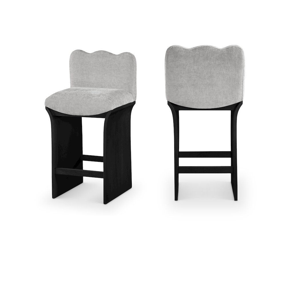 Shaw Grey Chenille Fabric Upholstered Counter Stool. Picture 10