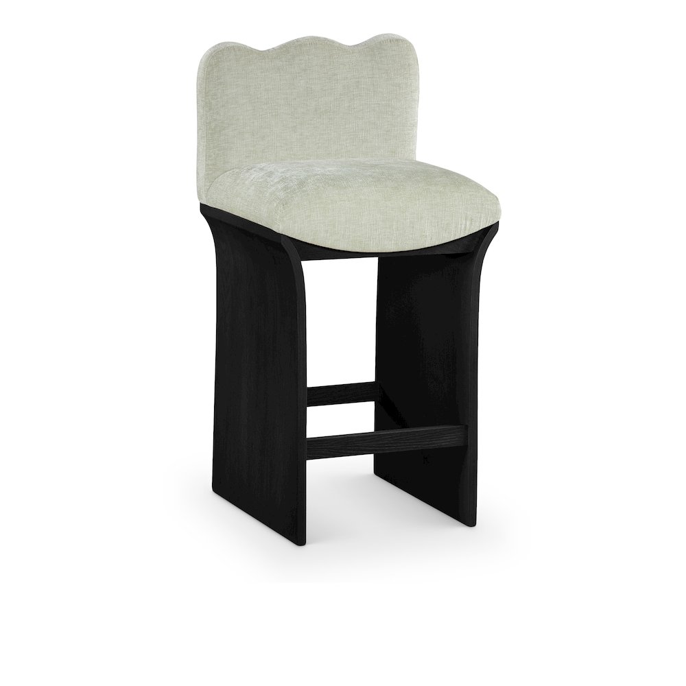 Shaw Mint Chenille Fabric Upholstered Counter Stool. Picture 1