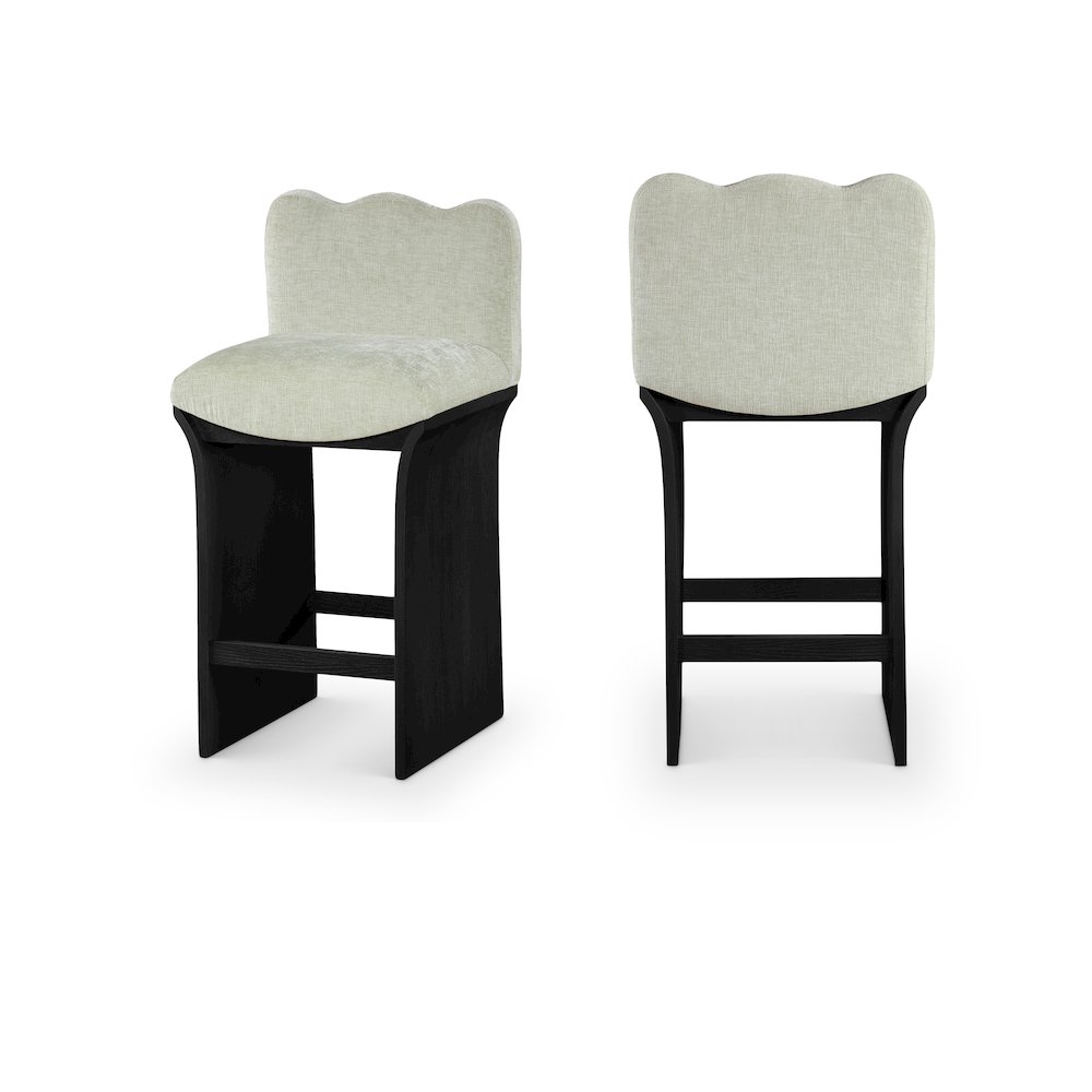 Shaw Mint Chenille Fabric Upholstered Counter Stool. Picture 10