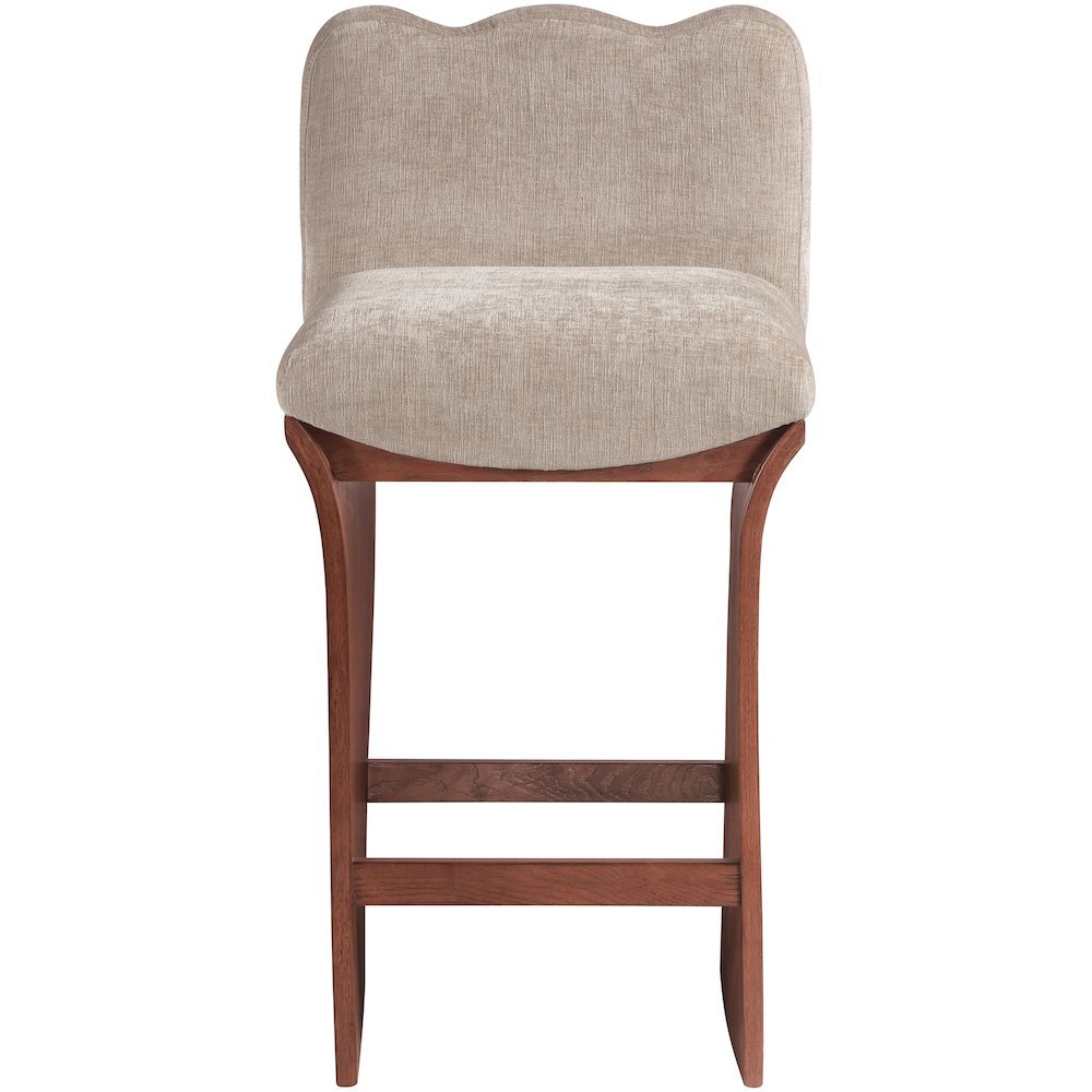 Shaw Beige Chenille Fabric Upholstered Counter Stool. Picture 2
