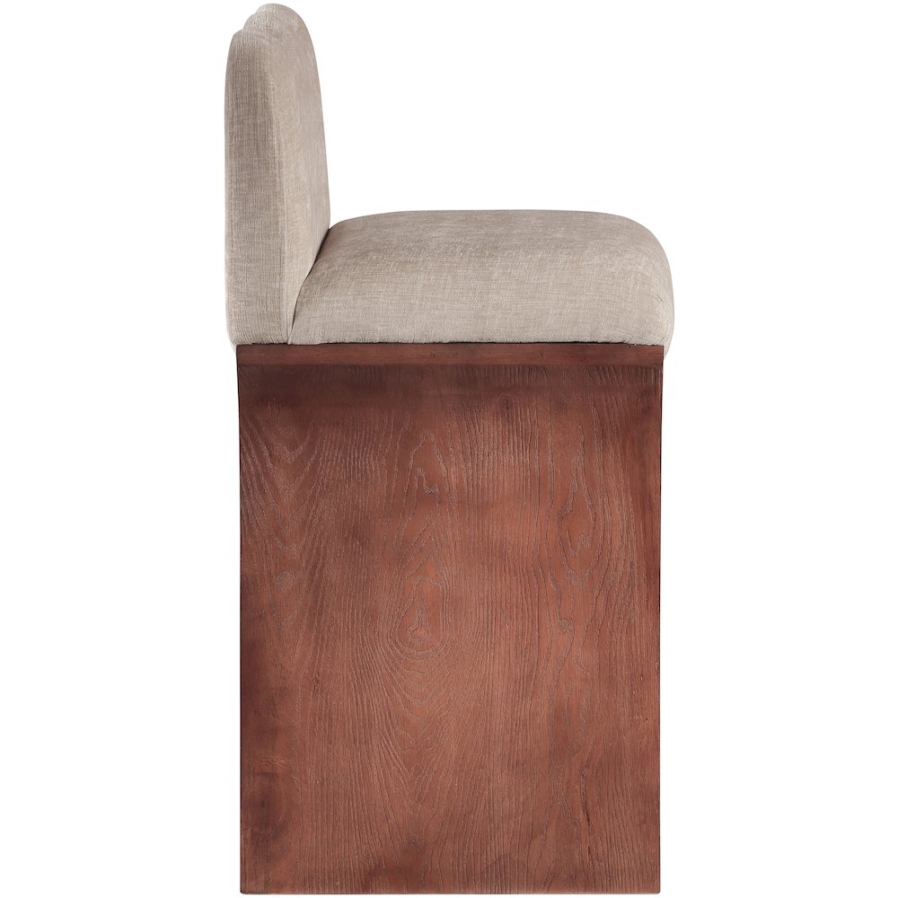 Shaw Beige Chenille Fabric Upholstered Counter Stool. Picture 8