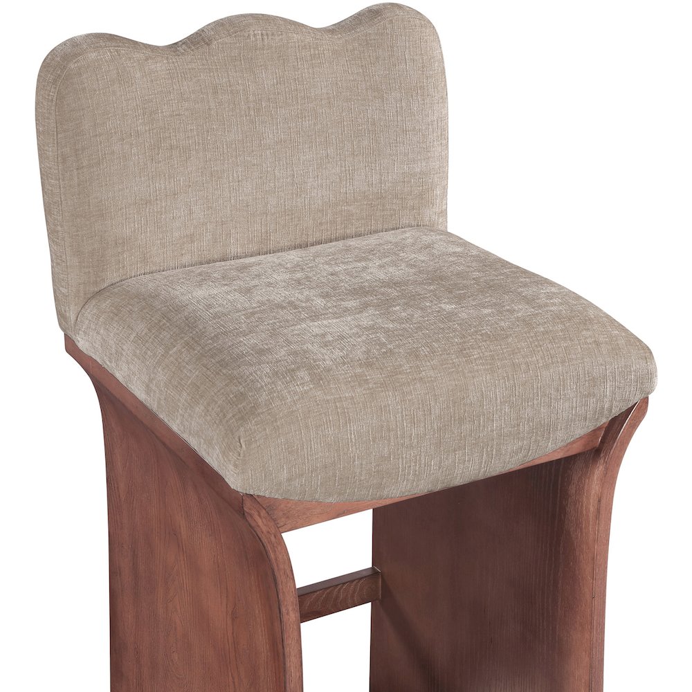Shaw Beige Chenille Fabric Upholstered Counter Stool. Picture 4