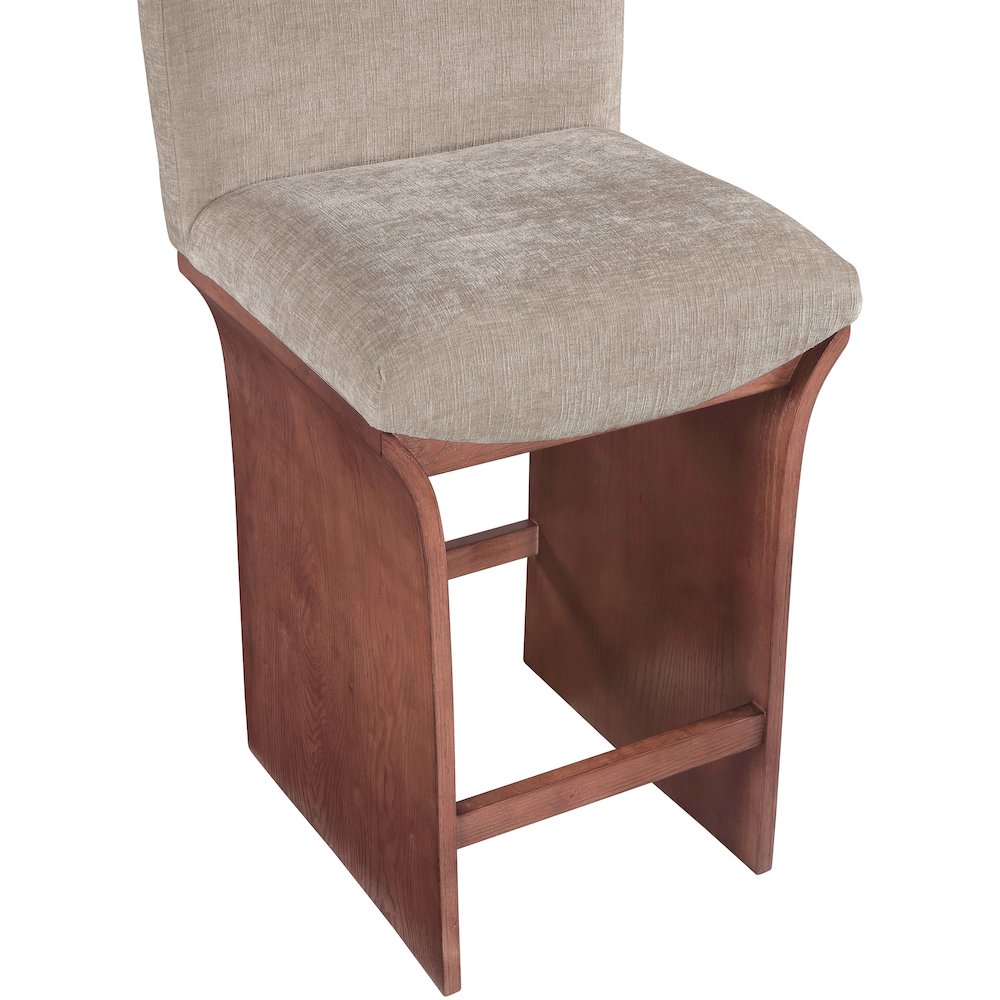 Shaw Beige Chenille Fabric Upholstered Counter Stool. Picture 5