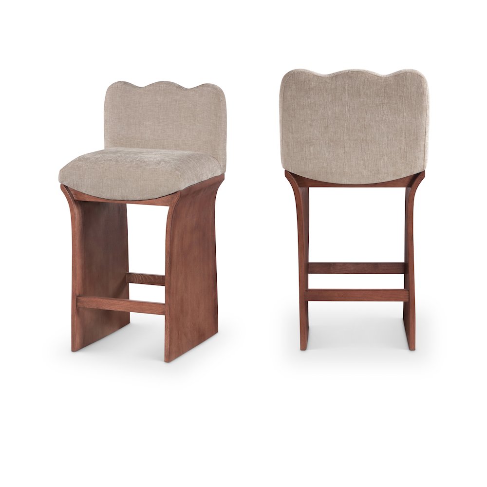 Shaw Beige Chenille Fabric Upholstered Counter Stool. Picture 10
