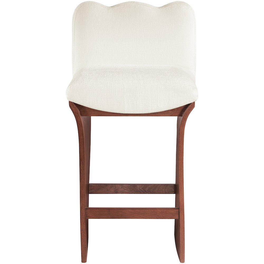 Shaw Cream Chenille Fabric Upholstered Counter Stool. Picture 2