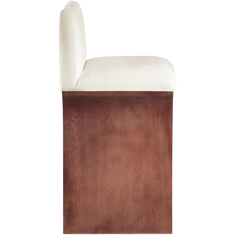 Shaw Cream Chenille Fabric Upholstered Counter Stool. Picture 8