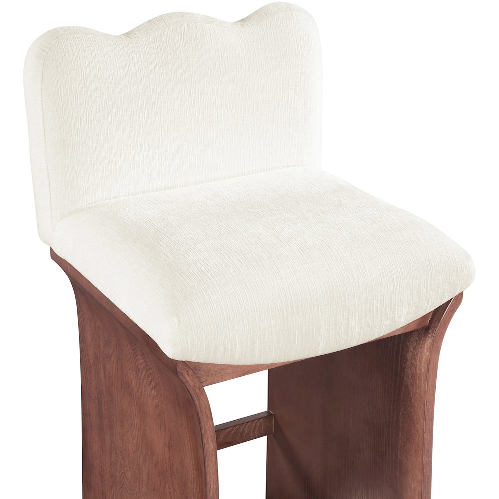 Shaw Cream Chenille Fabric Upholstered Counter Stool. Picture 4