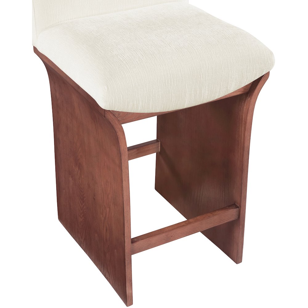 Shaw Cream Chenille Fabric Upholstered Counter Stool. Picture 5